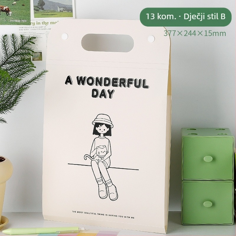 Uspravni A4 fascikl s 13 pretinaca, harmonika dizajn, PP materijal, debljina 0,43 mm, tisak logotipa moguć