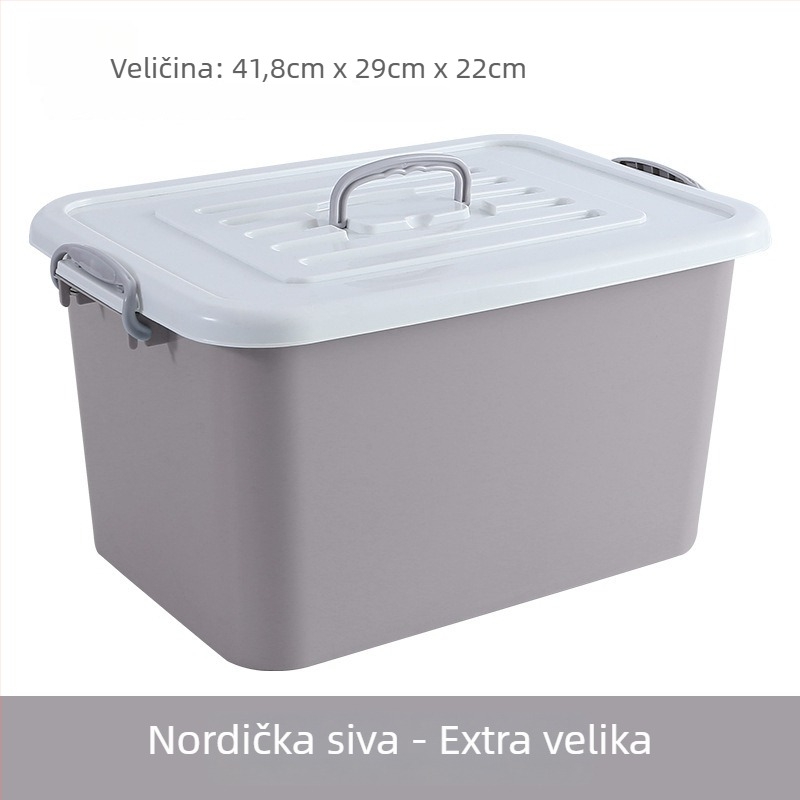 Kutija za skladište odjeće, veliki kapacitet 5–35L, PP plastika, ručno nošenje, jednobojna