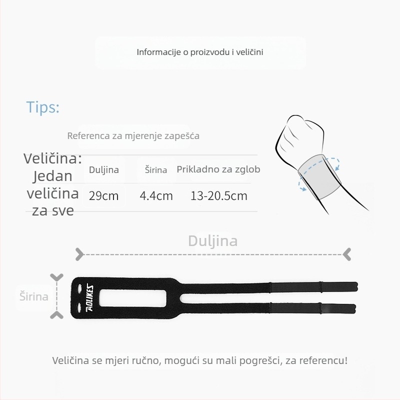 AOLIKES Nylon wristband za sport – zaštita zgloba, Velcro zatvarač, za jogu, fitness, vožnju bicikla, stolni tenis i badminton