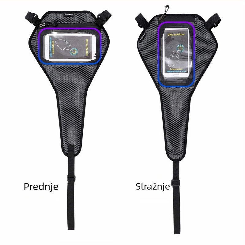 Pojas za znojenje s džepom za telefon za vožnju biciklom – poliester, kompatibilan s 6.5-inčnim telefonom, unisex, WEST BIKING dodatak za bicikl