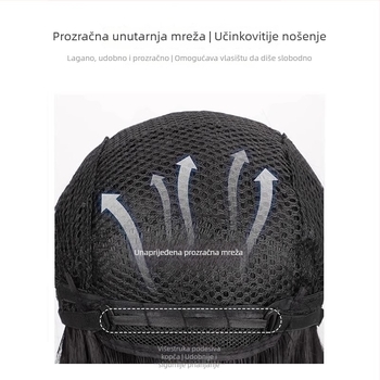 Muška perika, kratka ravna kosa, prirodan gust stil, vlakno otporno na visoke temperature, nije dopušteno trajno uvijanje ili bojanje