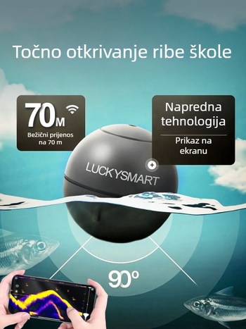 Bežični sonar za ribolov s Wi-Fi, Li-ion baterija, za vanjsku upotrebu, dubinski raspon 0,6–30 m