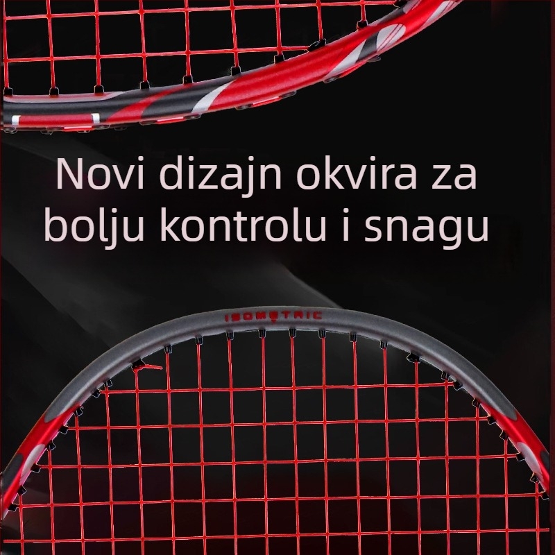 Badminton reketa – ofenzivni model, okvir od karbonskih vlakana, težina 80–84 g, Mid-Shaft Foam tehnologija, debljina ručke G5