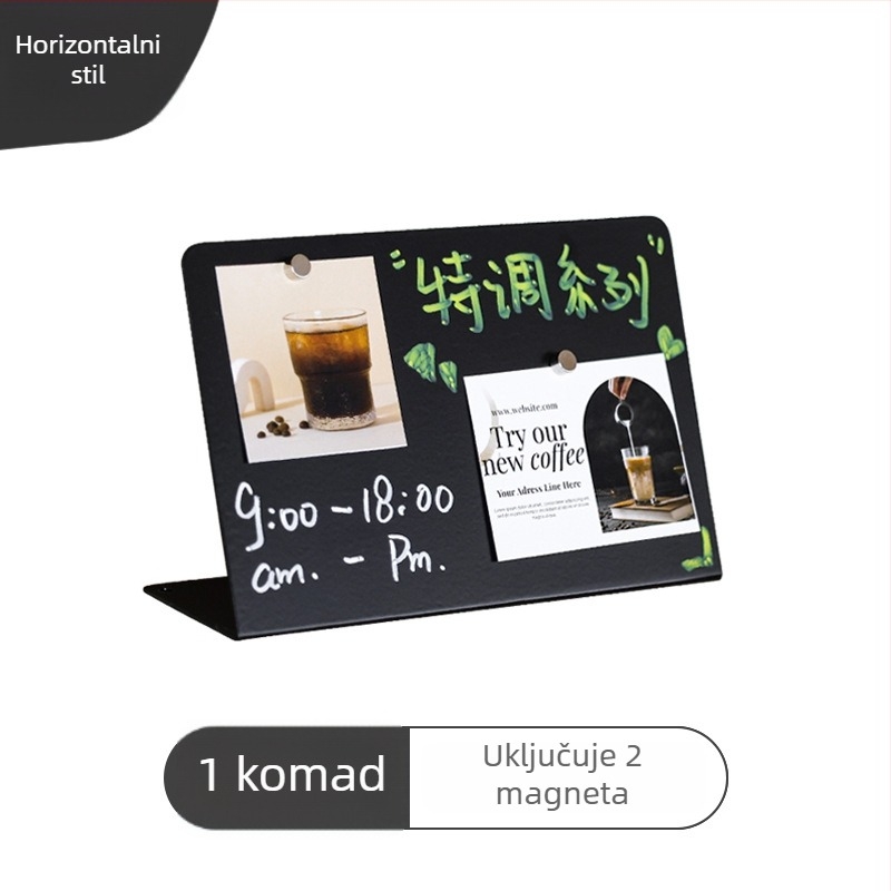 Metalni stolni magnetski držač bilješki s pločom za poruke i držačem za fotografije