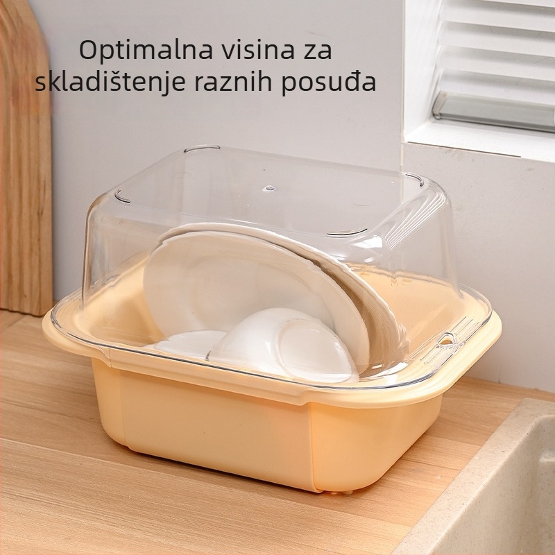 Stalak za posuđe s dvostrukim slojem, proširiva viseća posuda za pranje povrća, veliki kapacitet, PP materijal