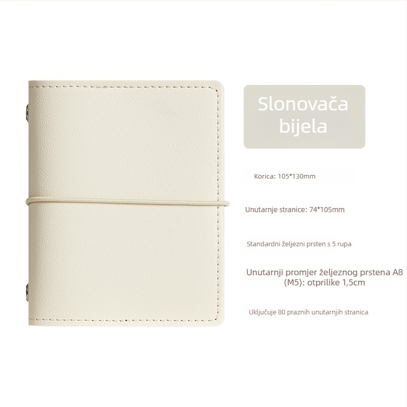 Mini dnevnik za evidenciju s PU omotom, vezanje loose-leaf, Dowling papir 100 g, kompaktan dizajn, prilagođeni logotip