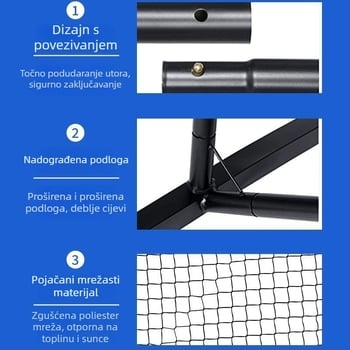 Prijenosni okvir mreže pickleball za unutarnju i vanjsku upotrebu, standard natjecanja