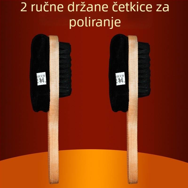 Četka za poliranje cipā Zhongu, mekane dlačice, glava za poliranje sunđerom, duga drška