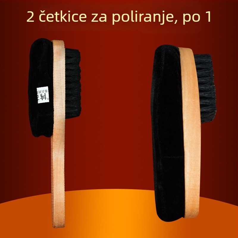 Četka za poliranje cipā Zhongu, mekane dlačice, glava za poliranje sunđerom, duga drška