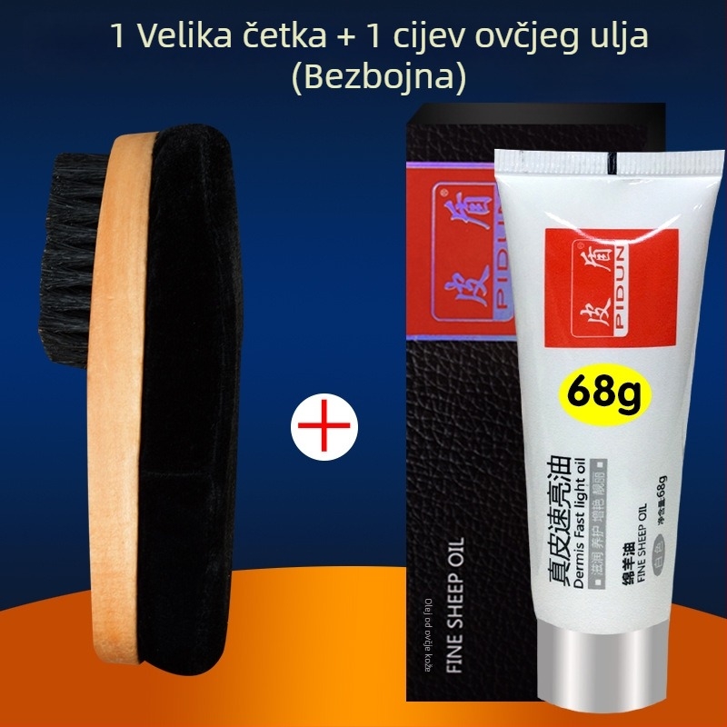 Četka za poliranje cipā Zhongu, mekane dlačice, glava za poliranje sunđerom, duga drška