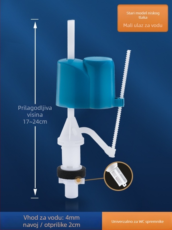 Set dodatne opreme za WC: ulazni ventil spremnika, ventil za ispiranje, dovod vode, ispušni ventil — CE potvrda; Materijal: Drugo; Marka: Drugo
