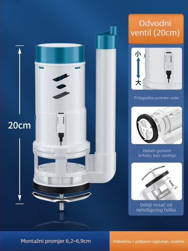 Set dodatne opreme za WC: ulazni ventil spremnika, ventil za ispiranje, dovod vode, ispušni ventil — CE potvrda; Materijal: Drugo; Marka: Drugo
