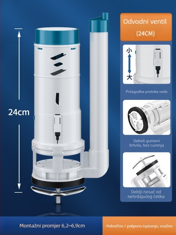 Set dodatne opreme za WC: ulazni ventil spremnika, ventil za ispiranje, dovod vode, ispušni ventil — CE potvrda; Materijal: Drugo; Marka: Drugo