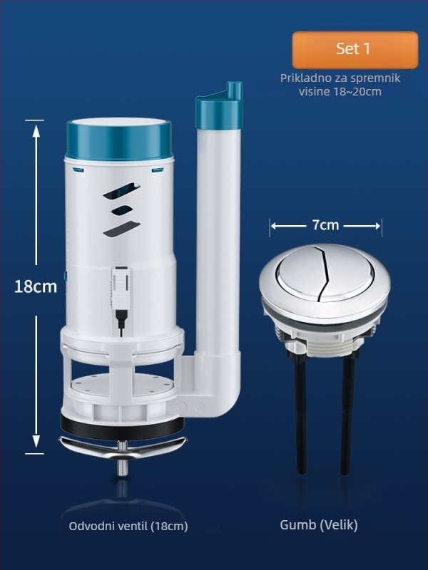 Set dodatne opreme za WC: ulazni ventil spremnika, ventil za ispiranje, dovod vode, ispušni ventil — CE potvrda; Materijal: Drugo; Marka: Drugo