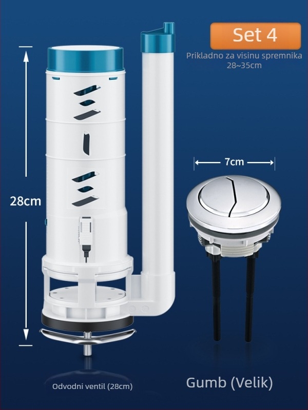 Set dodatne opreme za WC: ulazni ventil spremnika, ventil za ispiranje, dovod vode, ispušni ventil — CE potvrda; Materijal: Drugo; Marka: Drugo