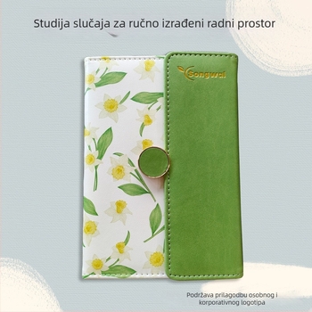Bilježnica s umjetnom kožom, ljepilo povez, 128 stranica, šumski papir 80 g