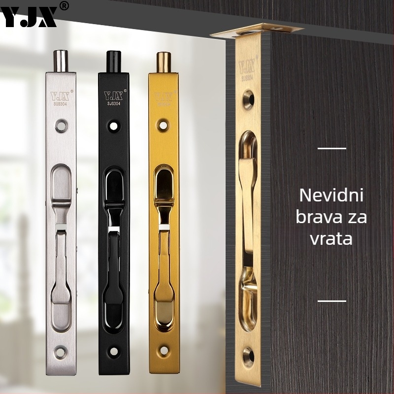 Skriti leptirasti zasun za drvena dvostruka vrata – Model 205; Materijal: SUS304 nehrđajući čelik; kutija zasun