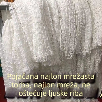 Ručni pleteni najlon mrežasta torba za ribolov – mekana za ribe, debela i izdržljiva, s nastavkom za glavu mreže