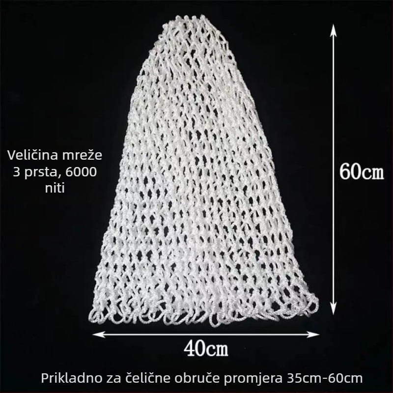 Ručni pleteni najlon mrežasta torba za ribolov – mekana za ribe, debela i izdržljiva, s nastavkom za glavu mreže
