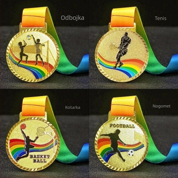 Medalja za natjecanje vještina i događaj teambuildinga, legura, pozlaćena pločica, tiskani logotip, prilagodljivo