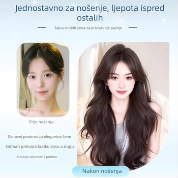 Hairpiece, jednodijelna francuska kovrčava kosa, veliki valovi, visoko temperirana svila, nije moguće bojiti, Crown Hair