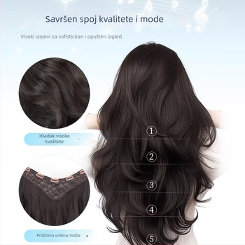 Hairpiece, jednodijelna francuska kovrčava kosa, veliki valovi, visoko temperirana svila, nije moguće bojiti, Crown Hair