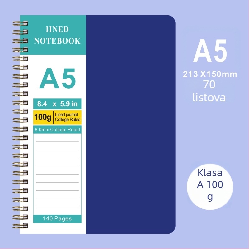 Bilježnica s linijama, PP naslovnica, papir od trske, 100 stranica, Zhiyun marka