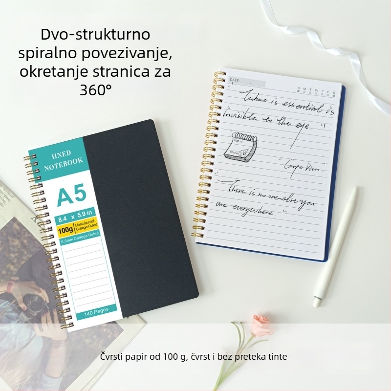 Bilježnica s linijama, PP naslovnica, papir od trske, 100 stranica, Zhiyun marka