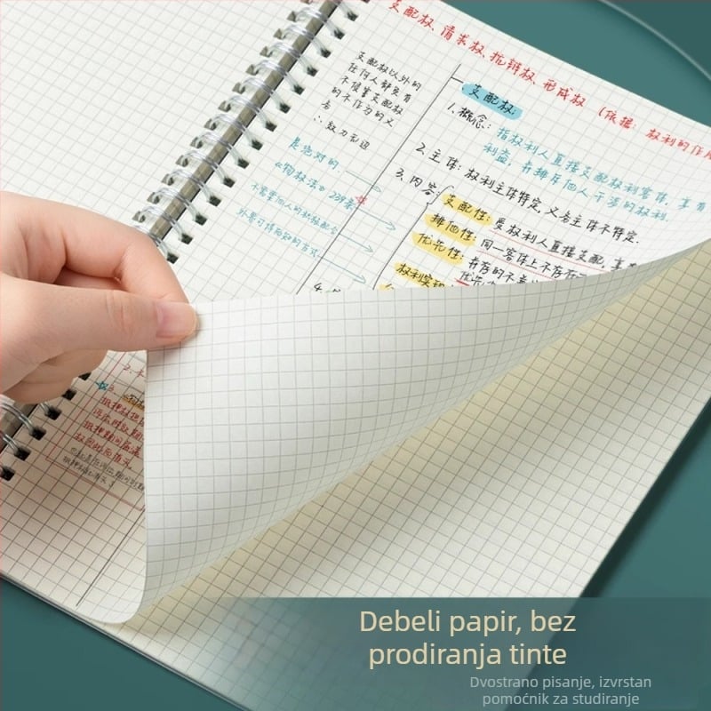 Deli LPB580 spiralna bilježnica s mrežastim stranama za studente