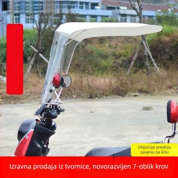Sjenilo za električno vozilo i motocikl — automatsko otvaranje, poluautomatsko zatvaranje, univerzalna kompatibilnost, zaštita od sunca i kiše