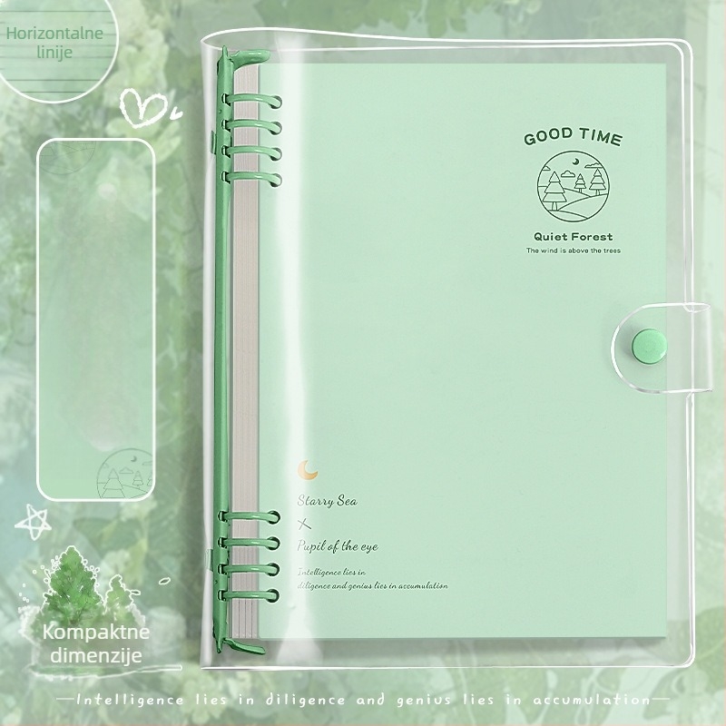 Kohara s PP omotom, blok-notes s listovima, mekim omotom, debeli dizajn, INS stil, odvojivi dnevnik; papir 70 g/m², 100–200 stranica