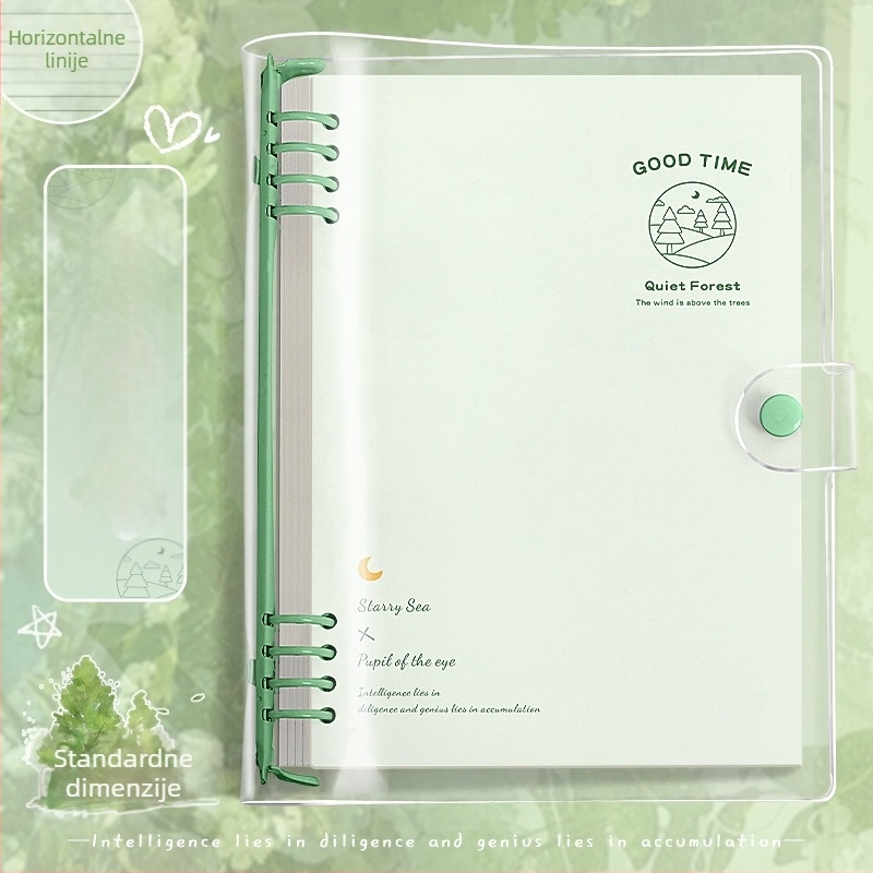 Kohara s PP omotom, blok-notes s listovima, mekim omotom, debeli dizajn, INS stil, odvojivi dnevnik; papir 70 g/m², 100–200 stranica