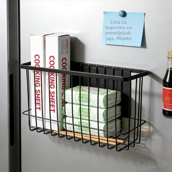 Camelei magnetski skladišni stalak za hladnjak – zidni, bez bušenja, karbonska čelična, model zk-028, višefunkcionalan