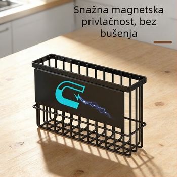 Camelei magnetski skladišni stalak za hladnjak – zidni, bez bušenja, karbonska čelična, model zk-028, višefunkcionalan