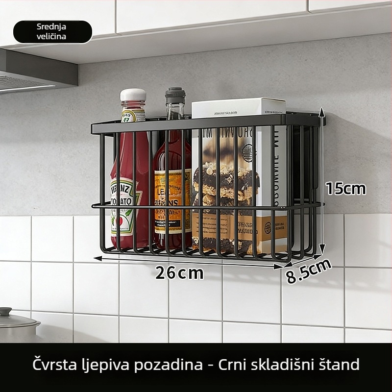 Camelei magnetski skladišni stalak za hladnjak – zidni, bez bušenja, karbonska čelična, model zk-028, višefunkcionalan