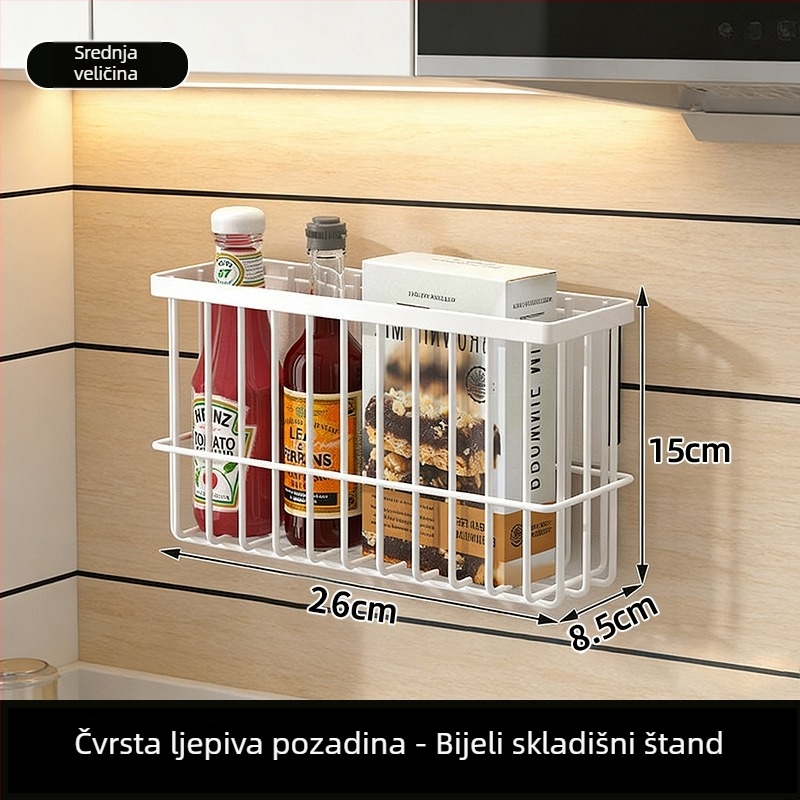 Camelei magnetski skladišni stalak za hladnjak – zidni, bez bušenja, karbonska čelična, model zk-028, višefunkcionalan