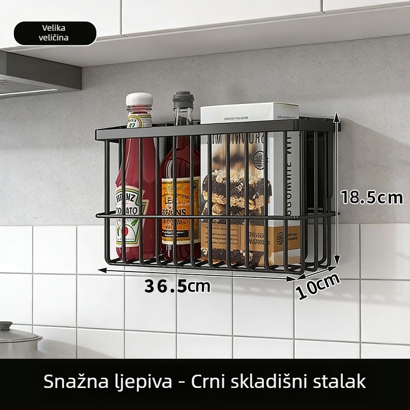 Camelei magnetski skladišni stalak za hladnjak – zidni, bez bušenja, karbonska čelična, model zk-028, višefunkcionalan