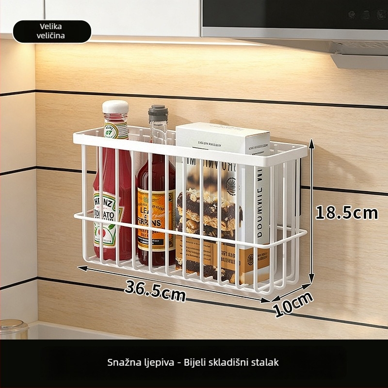 Camelei magnetski skladišni stalak za hladnjak – zidni, bez bušenja, karbonska čelična, model zk-028, višefunkcionalan