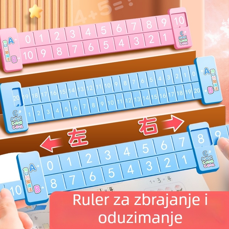 Obrazovna matematička linijka za djecu: razlaganje brojeva, zbrajanje i oduzimanje do 20, mentalna aritmetika do 10 (Brand Yi Tong; Uvoz: Ne; IP ovlaštenje: Ne)