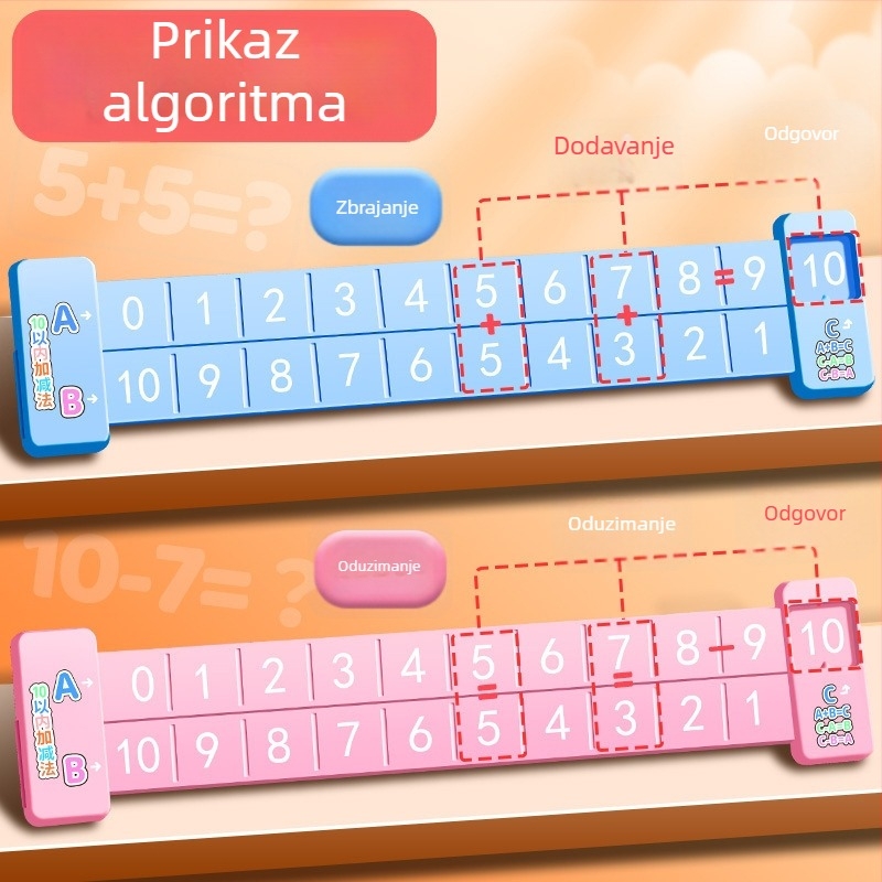Obrazovna matematička linijka za djecu: razlaganje brojeva, zbrajanje i oduzimanje do 20, mentalna aritmetika do 10 (Brand Yi Tong; Uvoz: Ne; IP ovlaštenje: Ne)