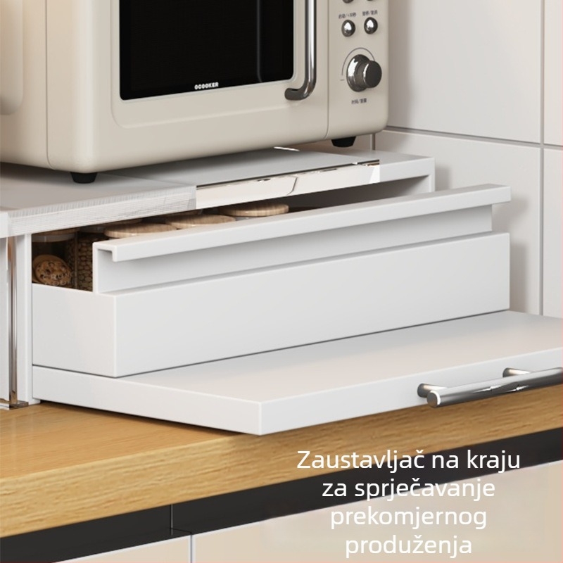 Police za mikrovalnu pećnicu s izvučnim ladicama, proširenje radne površine — materijal: karbonska čelika, model: Microwave drawer board, obrada prema crtežima