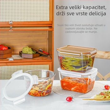 Kutija za ručak od borosilikatnog stakla, četvrtastog oblika, s poklopcem, mikrovalno sigurna, kapacitet ispod 300 ml