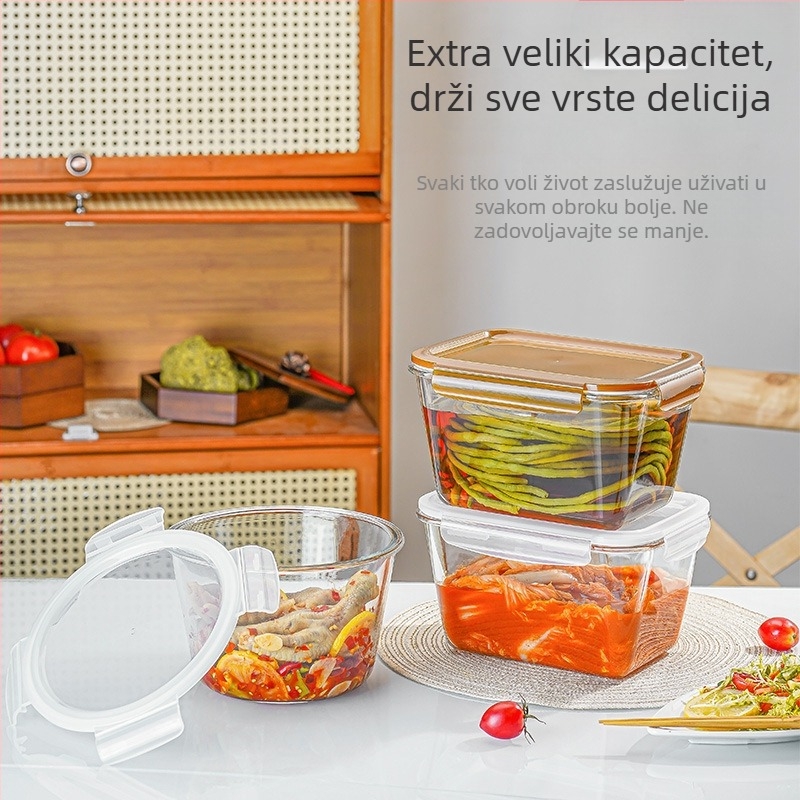Kutija za ručak od borosilikatnog stakla, četvrtastog oblika, s poklopcem, mikrovalno sigurna, kapacitet ispod 300 ml