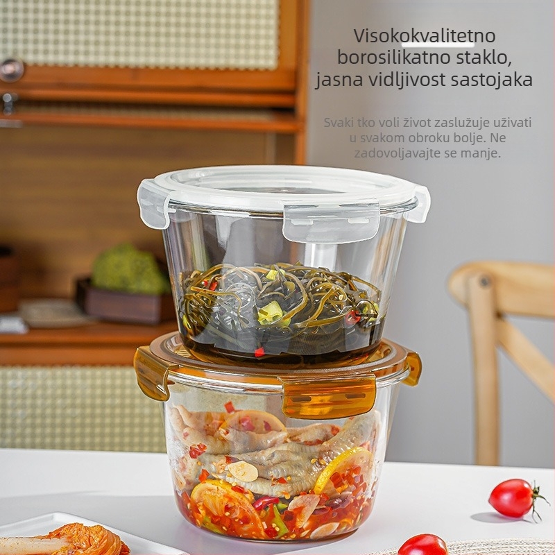 Kutija za ručak od borosilikatnog stakla, četvrtastog oblika, s poklopcem, mikrovalno sigurna, kapacitet ispod 300 ml