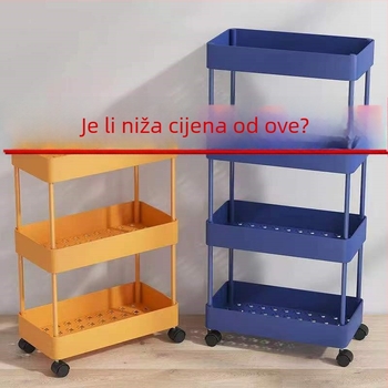 Višeslojni regaľ za skladištenje, podna kolica, pokretni kotačić, košarica za povrće, za kuhinju i kupaonu
