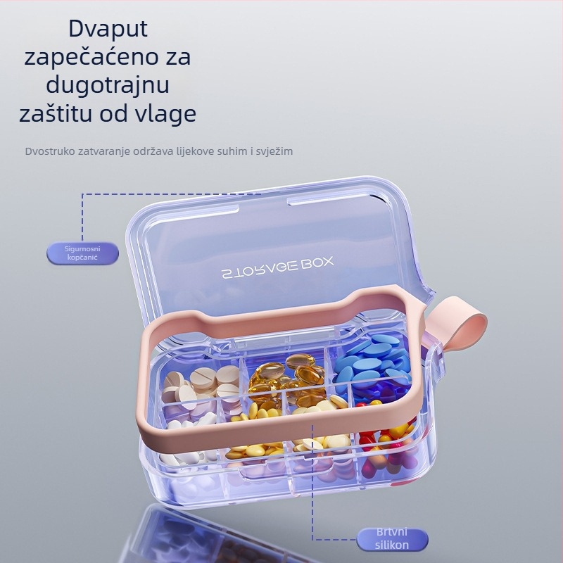 Suyue H001 Prijenosna kutija za tablete s pretincima – preklopni poklopac, vodootporna