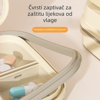 Kutija za tablete, prijenosna tjedan dana, dvostruki sloj s 7 pretinaca, otporna na vlagu, preklopni poklopac