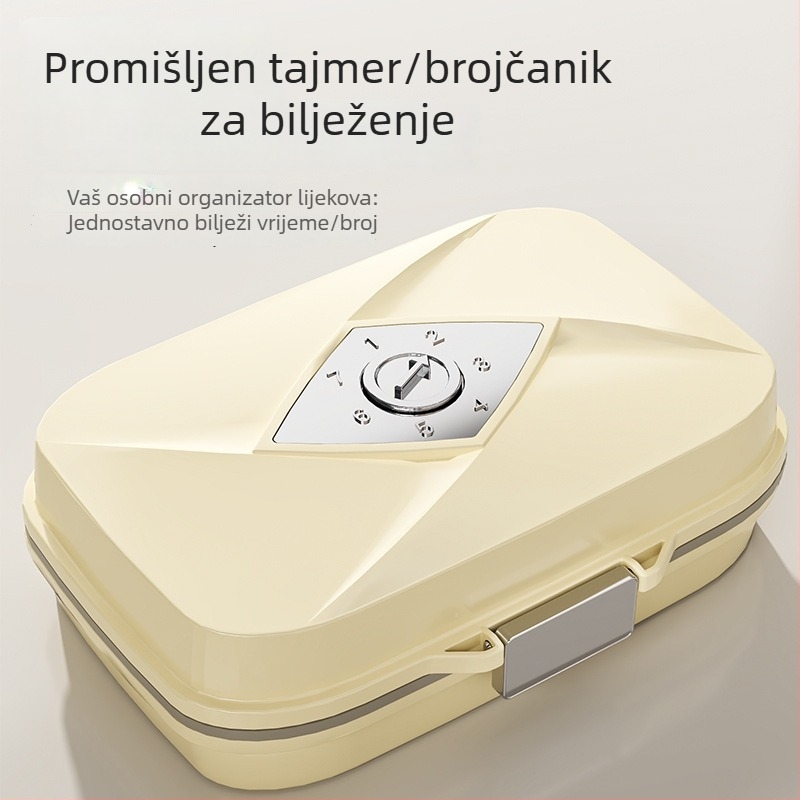 Kutija za tablete, prijenosna tjedan dana, dvostruki sloj s 7 pretinaca, otporna na vlagu, preklopni poklopac