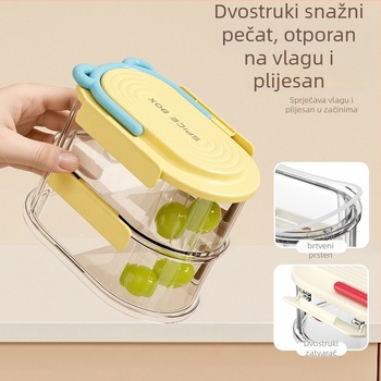 Dopamine kutija za začine sa zatvorenim posudama i podjelama, okrugla, 301-500 ml, PET+ABS, 3-4-5 slojeva, 40-50-60 komada, lagani luksuz