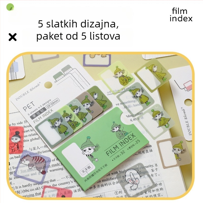 PVC samoljepljive oznake za uredsku organizaciju — vodootporne pravokutne oznake s bijelim pozadinom, ispis u boji, otpornost do 70°C